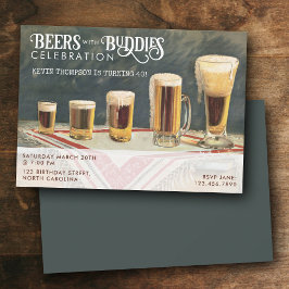 Convites Cervejas Aquarela Rústica Cervejas Amigos Aniversá
