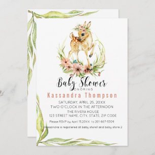 Convites Cervos do bebê para um chá de fraldas do bebé