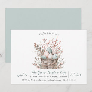 Convites Cesta de Páscoa Brunch Pastel Bloom