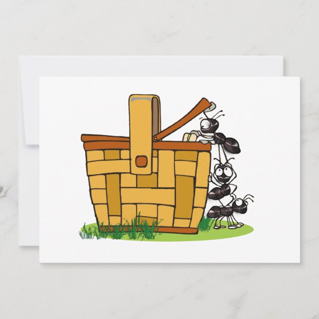 Convites Cesta de Piquenique Ant (Frente)