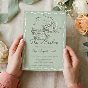 Convites Cesta Floral Fresh Off The Market para Chá de Noiv