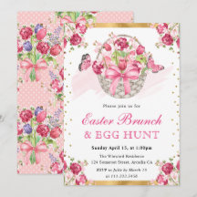 Cesta Floral Rosa e Borboletas Páscoa Brunch