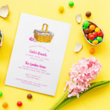 Cesta Ilustrada e Ovo Páscoa Rosa Easter