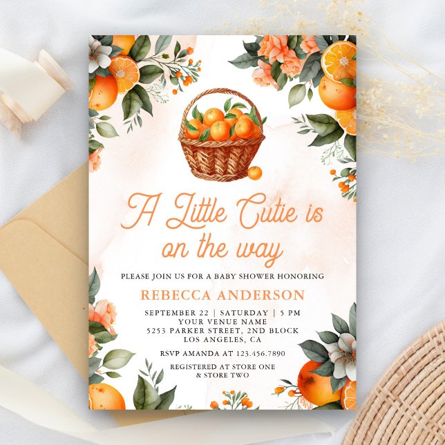 Convites Cestinha de Laranja Citrus Little Cutie Chá de Beb (Criador carregado)