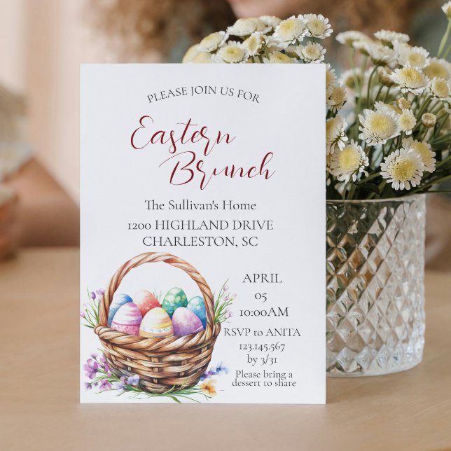 Convites Cesto com ovos e Páscoa Brunch (Criador carregado)
