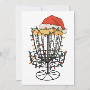 Convites Cesto de Disco de Golfe Chapéu de Papai Noel Luzes