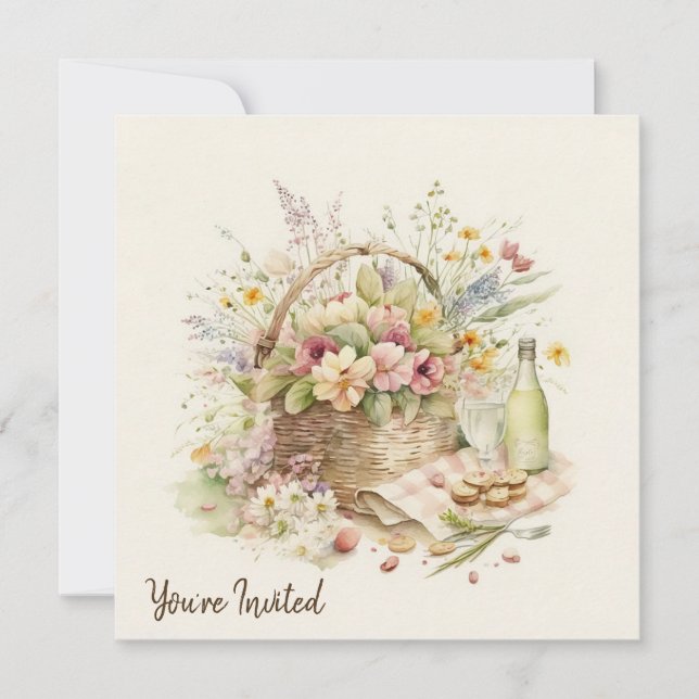 Convites Cesto de Piquenique com Festa de aniversário de Ga (Frente)