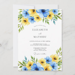 Convites Céu Amarelo Casamento Primavera Azul Brilhante