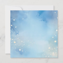 Convites Céu azul de aquarela com estrelas