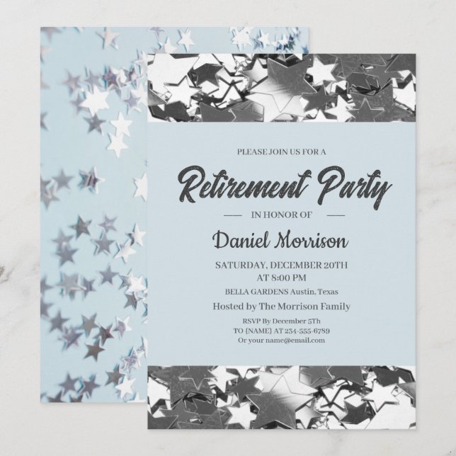 Convites Céu azul e estrelas prateadas Partido da Reforma 2 (Frente/Verso)