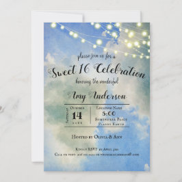 Convites Céu Azul & Nuvens Brancas | Aniversário de 16 Anos