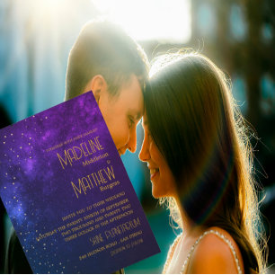 Convites Céu Noturno Astral Estrelas Douradas Casamento Rox