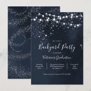 Convites Céu Noturno Corda de Luzes Festa no Quintal Convit