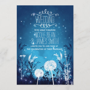 Convites Céu Noturno Encantado Estrelas & Folhagem Casament