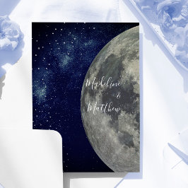 Convites Céu Noturno Lua Estrelas Azul Casamento