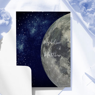 Convites Céu Noturno Lua Estrelas Azul Casamento