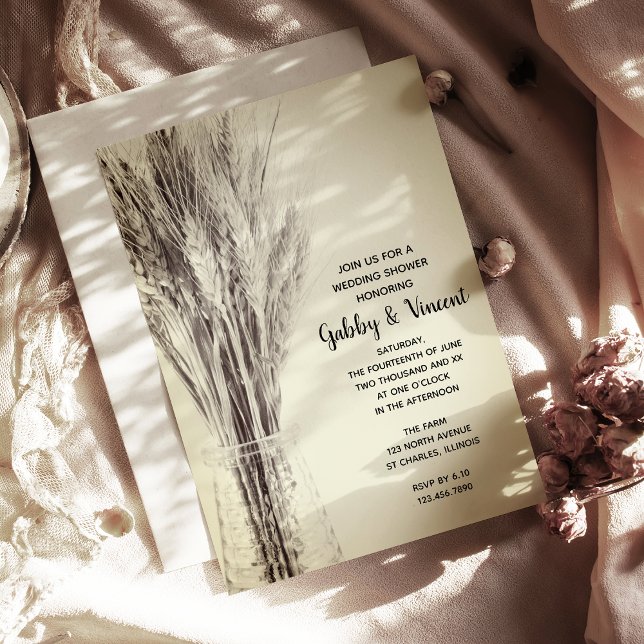 Convites Cevada Seca em Chá de casamento de Fazenda de garr (Criador carregado)
