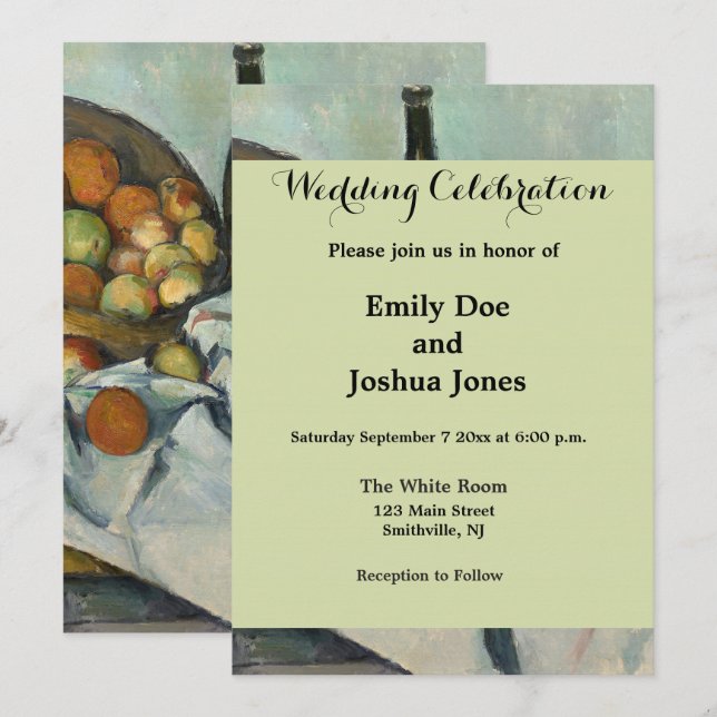 Convites Cezanne Basket Apple Impressionismo Arte (Frente/Verso)