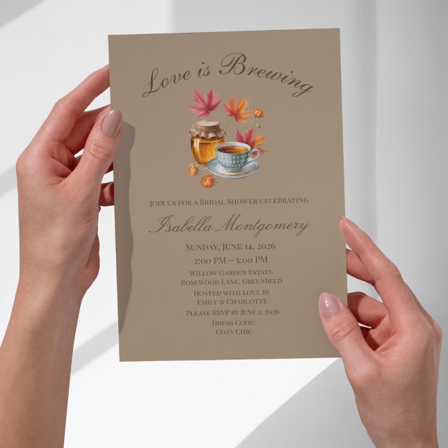 Convites Chá Aconchegante Love Is Brewing Chá de Noiva (Love Is Brewing Cozy Tea Bridal Shower Invitations
)