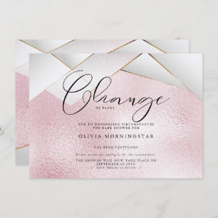 Convites Chá Adiado de Facetas Rosa-Rosa-Algodão