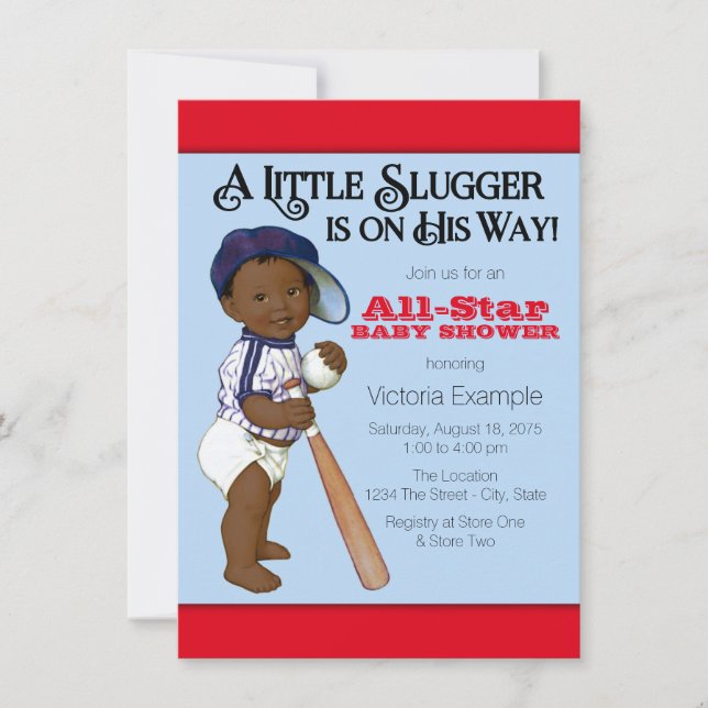 Convites Chá afro-americano Baby Boy (Frente)