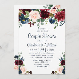 Convites Chá azul Marinho azul azul Flores CASAL