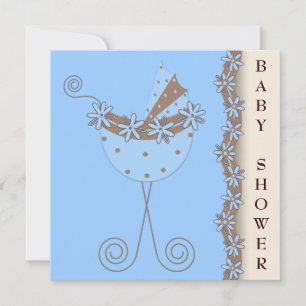 Convites Chá azul-marrom azul-marrom-escuro