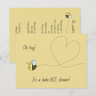 Convites Chá Baby Bee Boy