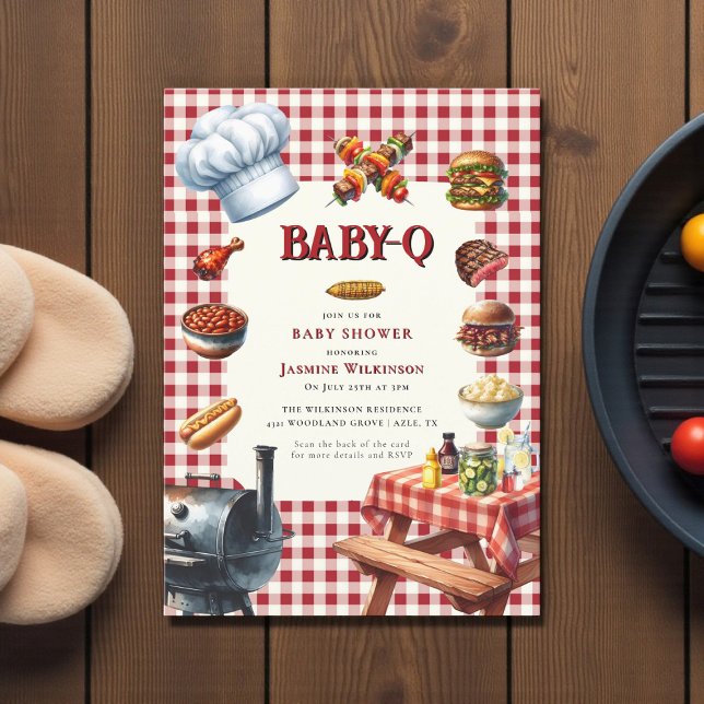 Convites Chá Baby-Q de Estilo de País (Criador carregado)