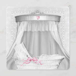 Convites Chá Bassinet Baby Girl