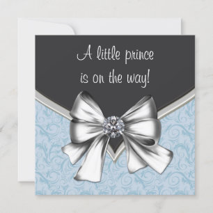 Convites Chá Black and Blue Baby Boy