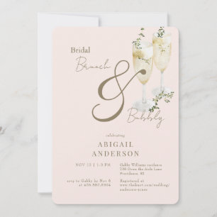 Convites Chá Blush Bridal Brunch e Bubble