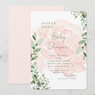Convites Chá Blush Floral Sweet Baby Rounet