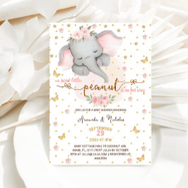 Convites Chá Blush Pink Elephant Baby Girl