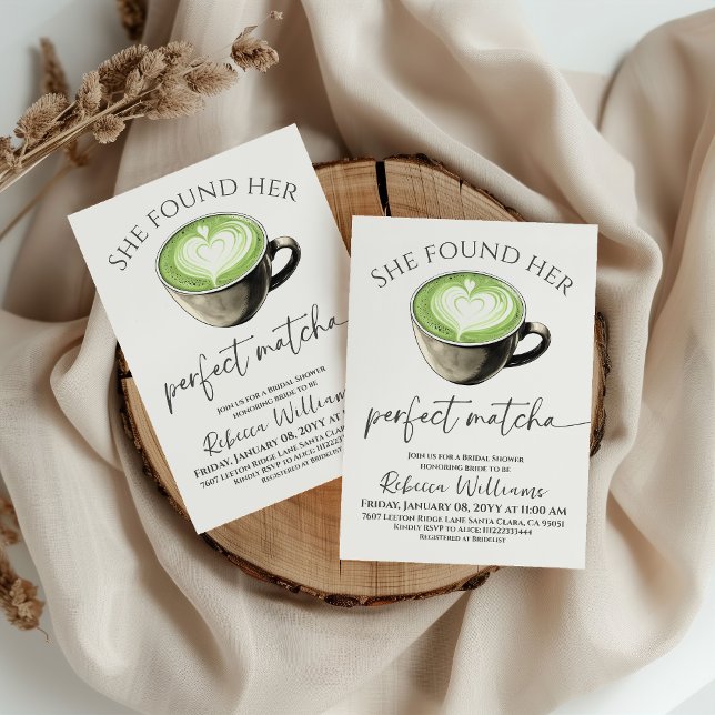 Convites Chá Boho Coffee Green Perfect Matcha Chá de Noiva (Criador carregado)