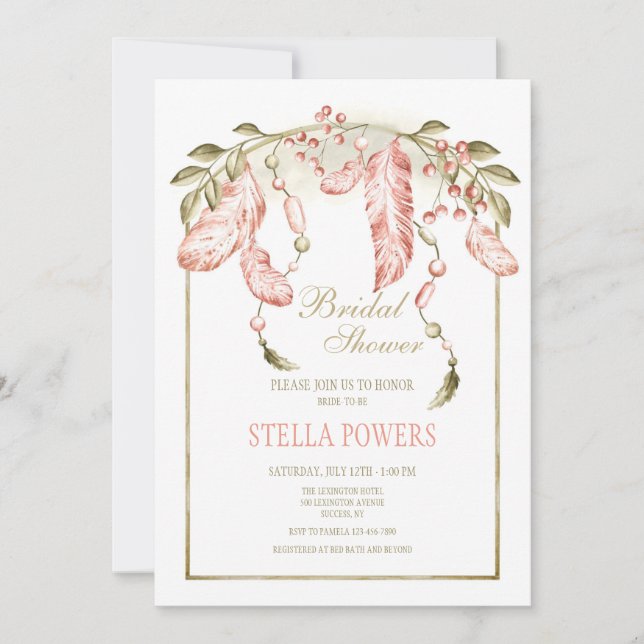 Convites Chá Boho Frame (Frente)