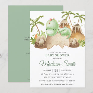 Convites Chá Bonito De Bebê Dormindo Dinossauro Jurássic