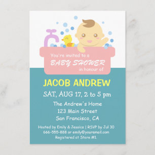 Convites Chá bonito do bebé do banho de espuma