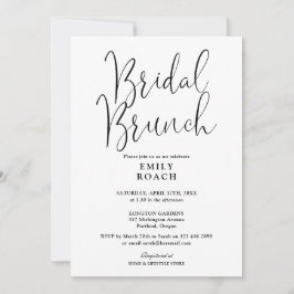 Convites Chá Bridal De Boca De Script Moderno Preto E Branc