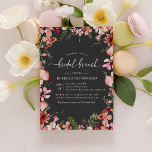 Convites Chá Brunch Floral Botânico Moderno Boho