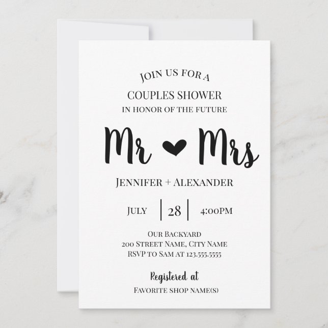 Convites Chá casais (Frente)