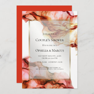 Convites CHÁ casal Abstrato Ink Autumn Colunas 4