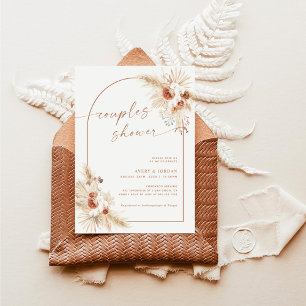 Convites Chá Casal Boho Pampas Grass Convidar