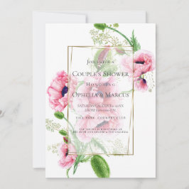 Convites CHÁ casal | Buquê cor-de-rosa