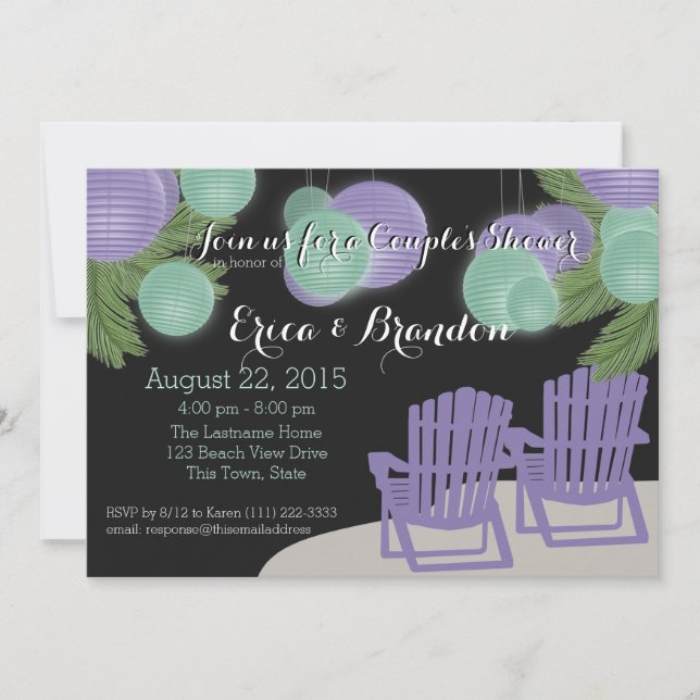 Convites Chá Casal dos Lanternas de Praia (Frente)