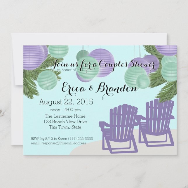 Convites Chá Casal dos Lanternas de Praia (Frente)