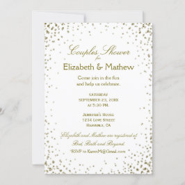 Convites Chá casal | Dourado Confetti