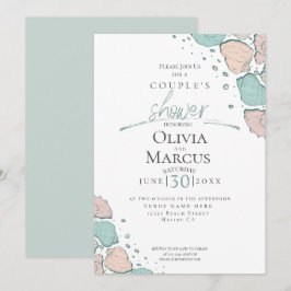 Convites Chá casal | Praia, Conchas de Coral e Teal