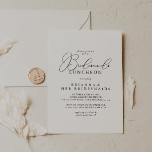 Convites Chá Clássico Minimalista de Bridesmaids Luncheon