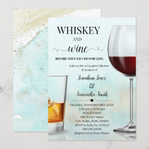 Convites Chá com uísque Dourado e vinho antes de eu fazer